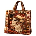 thumbnail image 2 of Halloween Quilted Tote Bag,Reusable Shopping Tote Large Capacity Trick or Treat Bag Fall Gift for Women Daily Commute Travel Shoulder Strap Handbag, 2 of 6