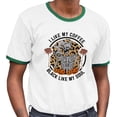thumbnail image 2 of Coffee Black Like My Soul Ringer Tee Shirt Unisex Large White/Kelly Green, 2 of 5