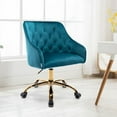 thumbnail image 3 of Yesurprise Home Office Desk Chair, Upholstered Mid-Back Desk Chair with Adjustable Swivel Wheels, Ergonomic Office Chair for Home Office, Living Room, Bedroom, 3 of 8