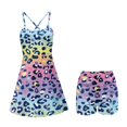 thumbnail image 2 of KEIAHUAN Rainbow Leopard Print Tennis Dress for Women with Pocket Quick Dry Golf Dress with Shorts Spaghetti Strap Golf Outfits 2 Piece Set Casual Summer Athletic Dresses Large, 2 of 7