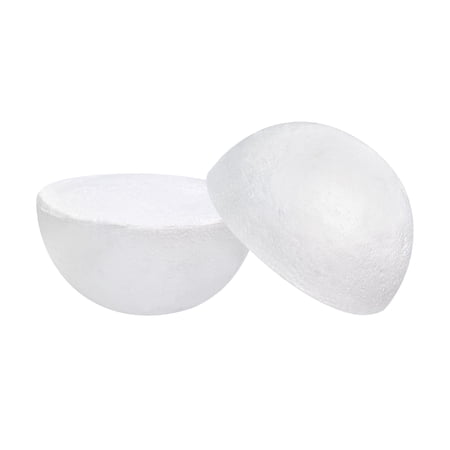 Uxcell 2.66" White Polystyrene Foam Half Balls Solid for Art and Craft ...