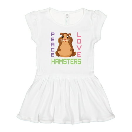

Inktastic Peace Love Hamsters Gift Toddler Girl Dress