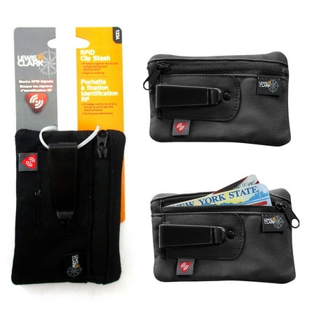 - RFID Clip On Stash Pouch Wallet Travel Safe Security Id Holder Lewis N Clark BK
