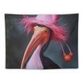 thumbnail image 5 of Orinice Halloween Flamingo Witch Hat Tapestry Wall Hanging Tapestries Aesthetic Wall Tapestry Funny Wall Art Poster Banner Dorm Backdrop for Bedroom Living Room Home Decoration  40x30inch, 5 of 6