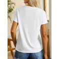 thumbnail image 4 of T-Shirt Graphique Décontracté Floral & Main Squelette pour Femmes - "Have the Day You Wait" Imprimé, Col Rond, Manches Courtes, Haut en Polyester Noir pour Printemps & Été, T-Shirts pour Dames, 4 of 8