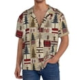 thumbnail image 1 of Fotbe Rustic Plaid Forest Lodge Camisa Estampada de Manga Corta para Hombre, Casual de Verano, Estilo Playero, Sin Arrugas-Small, 1 of 5