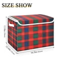 thumbnail image 5 of Yayeee Collapsible Cube Storage Bin with Lid Fabric Closet Decorative Basket with Handles, Red and Blue Pattern, 5 of 7