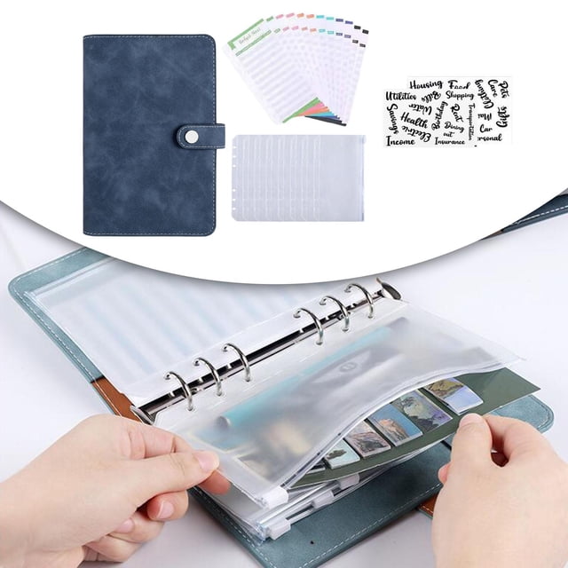 Cartera de Carpeta de sobres de material cuero DYNWAVEMX para efectivo con 8 bolsillos de Carpeta con cremallera