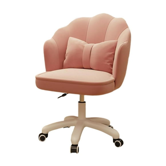 Silla de oficina giratoria de 360 grados con ruedas, sofá perezoso, altura rodante Rosa
