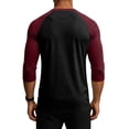 thumbnail image 4 of Dresfit Baseball Tee Men Crew Neck 3/4 Sleeve Raglan Shirts 2026 Loose Fit Casual T Shirts Lightweight Lightweight Breathable Classic Tops Deep Red, 4 of 6