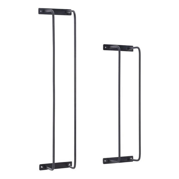 Linon Bethany Iron Towel Racks 2 Pack Industrial Space Saving Design in Black