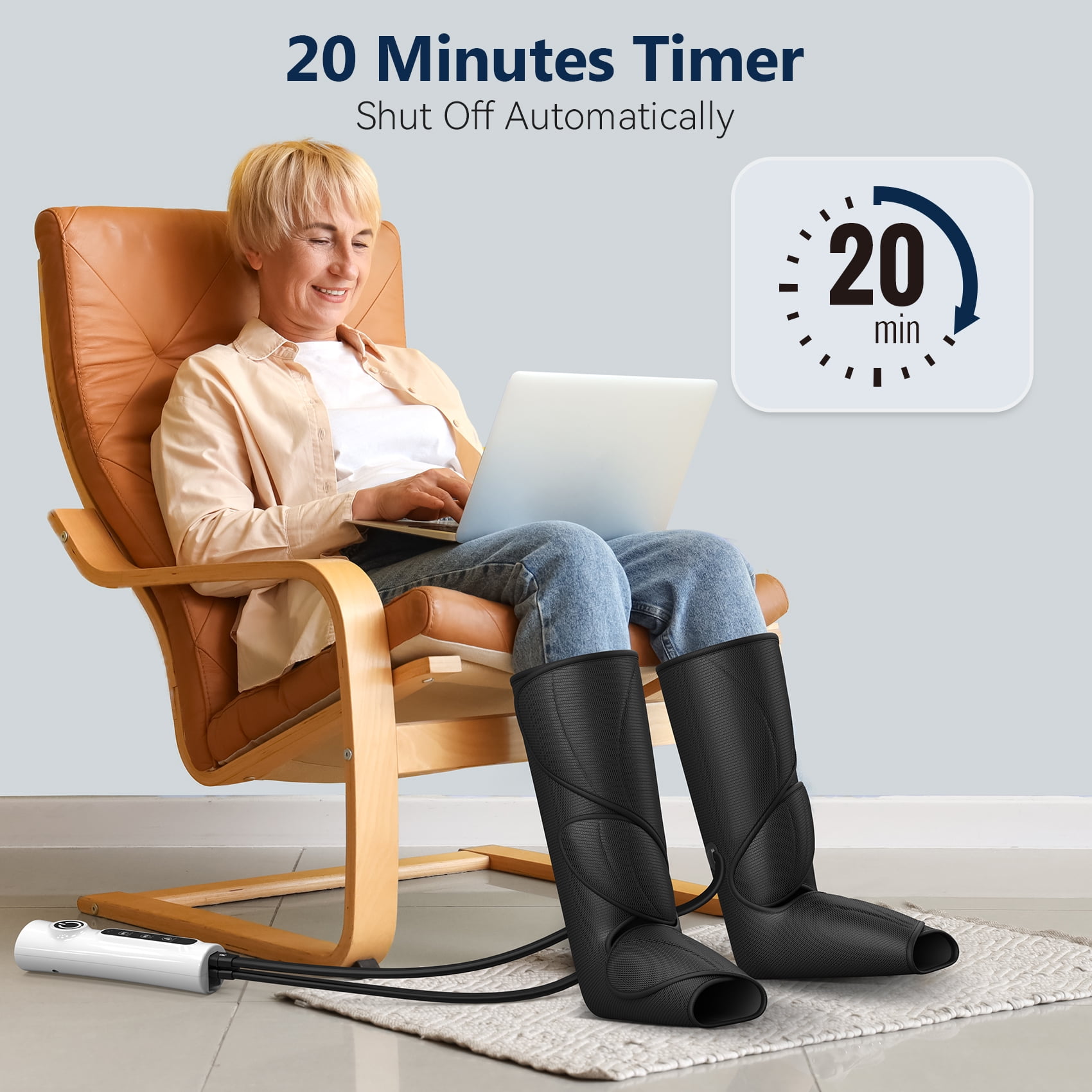 CINCOM Leg Massager for Circulation Air Compression Foot and Leg Massage FSA/HSA Eligible