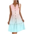 thumbnail image 1 of Robe d'Été pour Femme, Robe à Col en V Boutonnée, Longue Robe de Plage Sans Manches pour l'Été, Couvre-Maillot Décontracté à Coupe Ample, 1 of 7