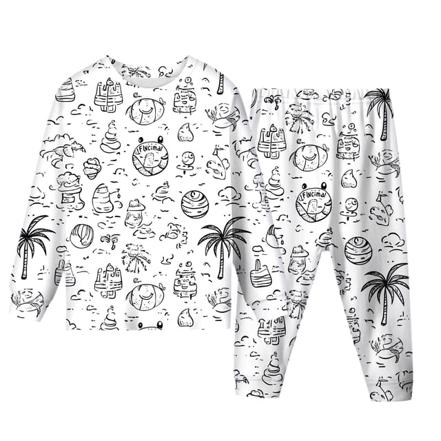 Fgnfyis Pyjamas Coloriants pour Grands Enfants Ensemble de PJs Unisexes Doux 2 Pcs Coloriez Vos Propres Pyjamas 8-9 Ans Blanc