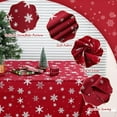 thumbnail image 2 of Christmas Tablecloth Rectangle Snowflake Tablecloth Snowflake Printed Table Cover Christmas Decorations Snowflake Table Cloth Washable Table Cloths for Dinner Xmas Decor (Red,60 x 120 Inch), 2 of 6