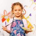 thumbnail image 3 of Pioneer Flower Floral Print Pattern Kids Aprons for Girls and Boys,Adjustable Neck Strap Toddler Aprons for Kids Cooking Baking, 3 of 7