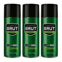 Brut Spray Deodorant. Regular Scent. Fast-Acting and Long Lasting. Anti-Germ with Odor Protection and Wetness Control. 10 oz / 283g. Pack of 3