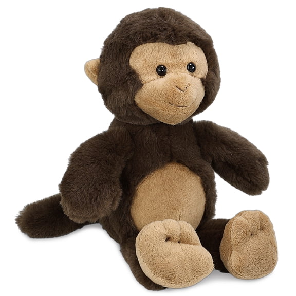 DolliBu Plush Monkey Stuffed Animal - Super Soft Stuffed Animal Monkey Doll, Brown Wildlife Animal Toy, Fluffy Plush Toy For Boys and Girls, Cute Doll Gift for Birthdays, Baptism - 9 Inches