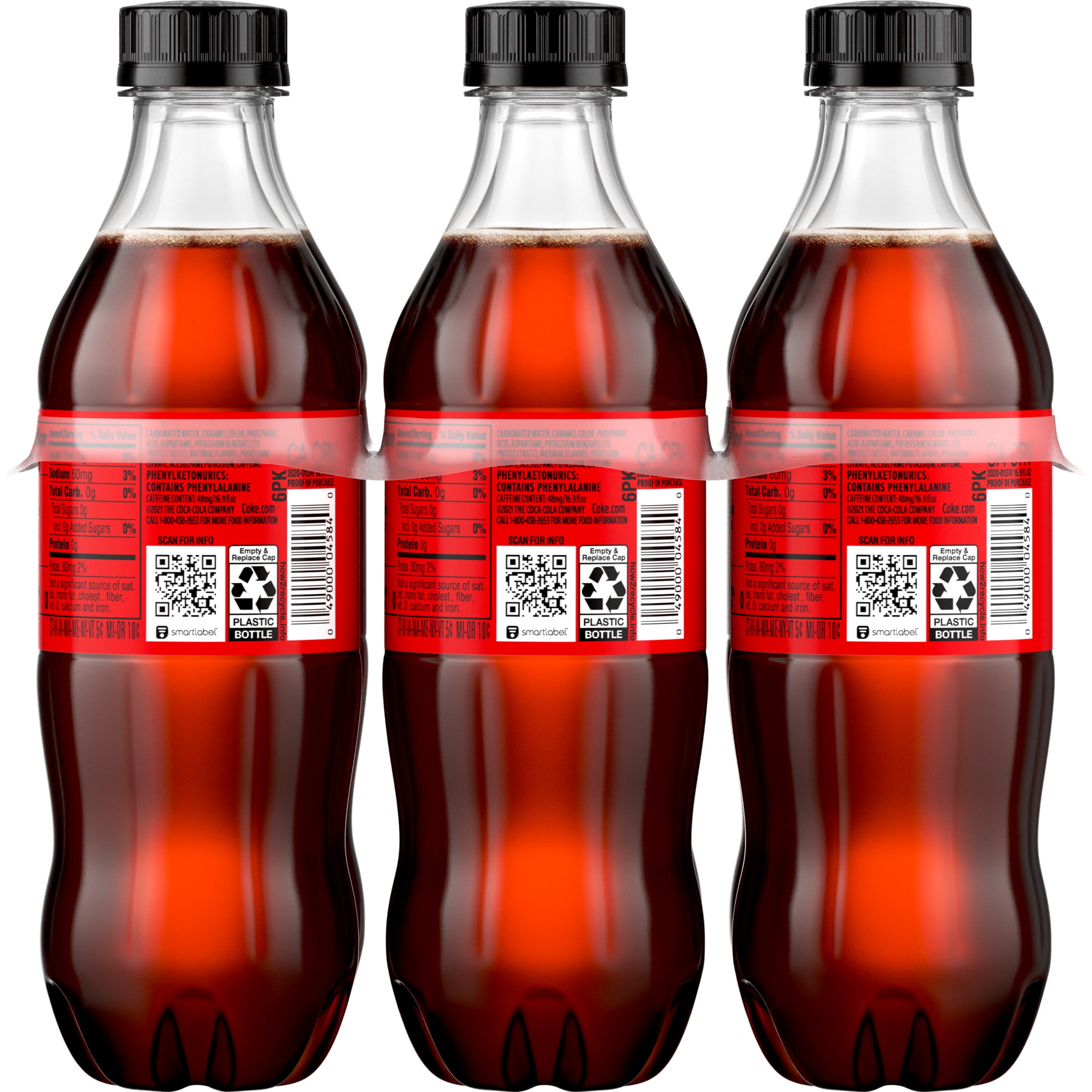 Buy Coke Zero Sugar Soda Soft Drink, 16.9 fl oz, 6 Pack Online at