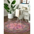 thumbnail image 4 of Unique Loom Mangata Collection Area Rug - Mona (5' 3" Round Pink/Beige), 4 of 11