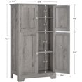 thumbnail image 3 of FIONESO Armoire de Rangement, Armoire de Salle de Bain avec 4 Portes et 2 Étagères Réglables, Armoire Autoportante pour Salon, Salle de Bain, Entrée, Gris, 3 of 8