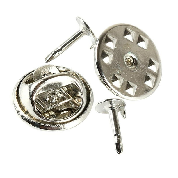 Lot De 2 Supports D'épingle En Métal 6x5 Mm - Fermoir Verrouillage Pour Badges, Argenté