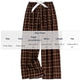 thumbnail image 2 of YYDGH Women's Plaid Wide Leg Pants Drawstring Elastic High Waist Lounge Pants Casual Loose Trousers Sleepwear with Pockets Home Daily Loungewear, 2 of 4