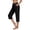 A-Black852, variant on XIAONU Crossover Waist Yoga Pants For Women High Rise Calf Length Pants Lightweight Active Daily Pants