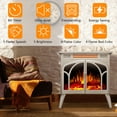 thumbnail image 5 of Electric Fireplace Heater 25" with Remote Control,Fireplace Stove Decor with Different Flame Effects and Log Set for Indoor,5 Adjustable Brightness and Heating Mode,Overheating Safe Design - Beige, 5 of 8