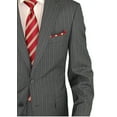 thumbnail image 4 of Salvatore Exte Men's Suit Modern Two Button Jacket Flat Front Pants Striped Charcoal Gray, 4 of 6