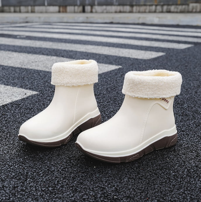 Wowen Rain Boots Slip On Antislip Rubber Waterproof Ankle Boots Rain Shoes
