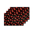 thumbnail image 4 of MKHERT Cute Cartoon Strawberry Funny Fruit Placemats Table Mats for Dining Room Kitchen Table Decoration 12x18 inch,Set of 4, 4 of 4