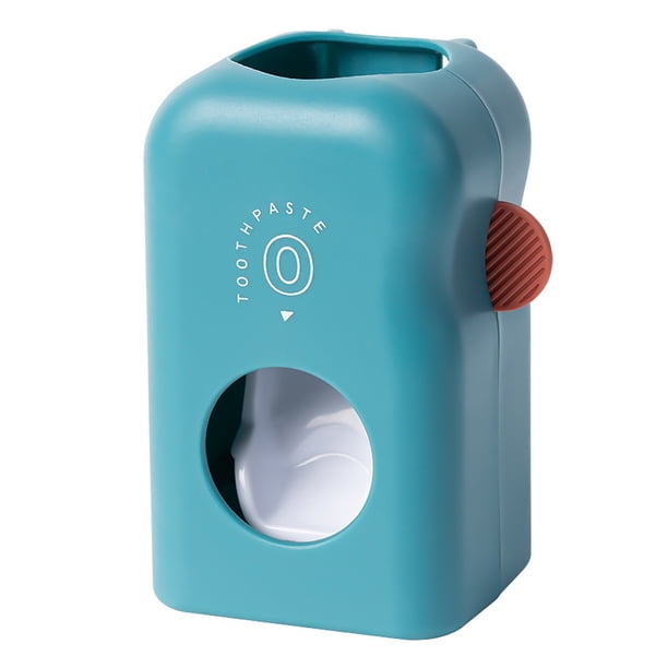 Exprimidor de pasta de dientes Dispensador de pasta de dientes pegajoso montado en la pared Exprimidor automático de tubos para baño, azul Eigraketly HA004282-03