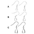thumbnail image 3 of 1 Pair Ear Hook Connector Silver Piercing Crafting Jewelry Making Earring Findings Wire Circle Hanging Handicraft Medium, 3 of 8