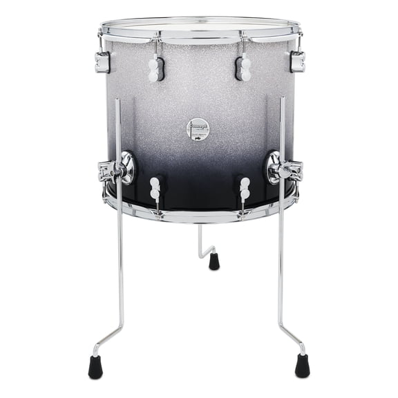 PDP Concept Maple 14x16 Floor Tom Silver to Black Fade Lacquer with Chrome Hardware