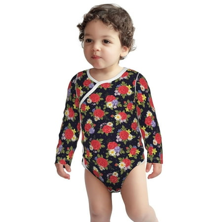 

Fotbe Red Rose Flower Pattern Unisex-baby Long-sleeve Bodysuit Long Sleeve Bodysuits One-piece 100% Organic Cotton for Infant Baby Boys Unisex-12 Months