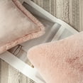 thumbnail image 3 of Phantoscope Deluxe Soft Faux Rabbit Fur Series Decorative Throw Pillow, 18" x 18", Pink, 1 Pack, 3 of 4