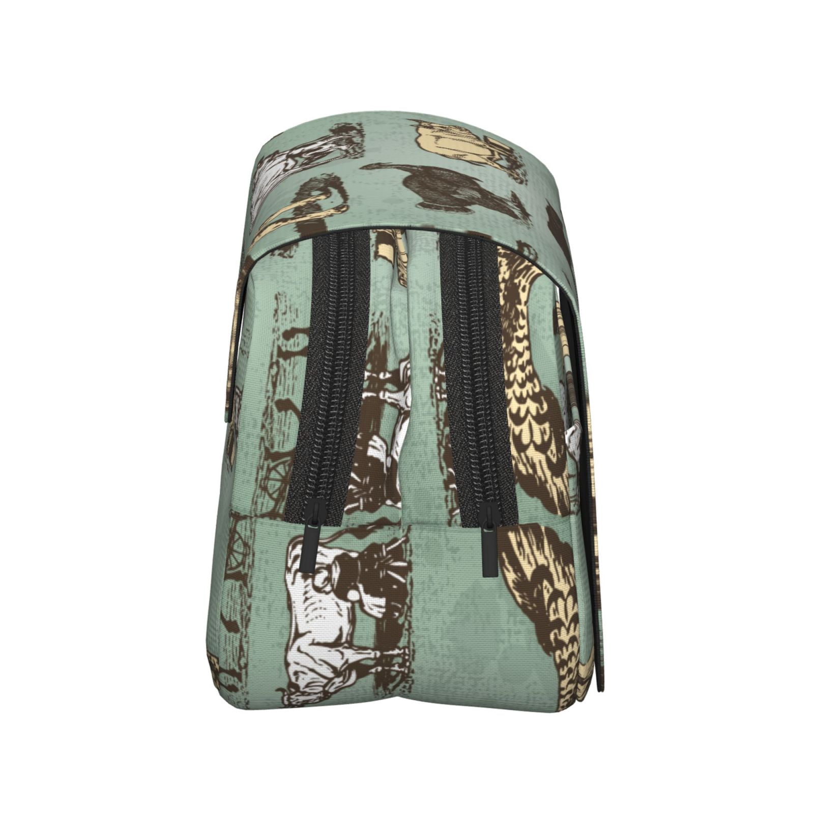 Rateoe Vintage Farm Animals Pattern Double Clamshell Pen Case, Storage Organizer with Two Zipper Compartments– Holds Up to 50 Pencils & Pens