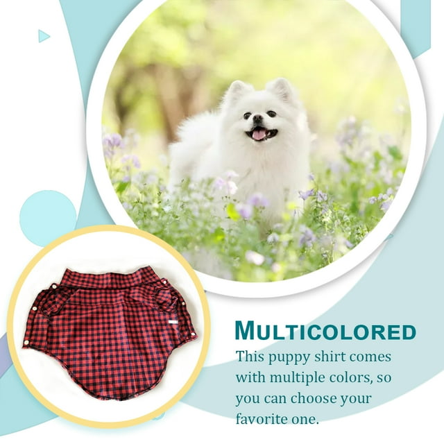Chemise pour Chien Souple Différentes Tailles Vêtements pour Chiots en Multicolore Respirant Sans Boucles Style Simple Vêtements pour Animaux Rouge/noir L
