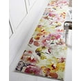 thumbnail image 2 of Unique Loom Tapis d'Aquarelle Floral Lyon 2' x 6' Runner Ivoire/rose, 2 of 10