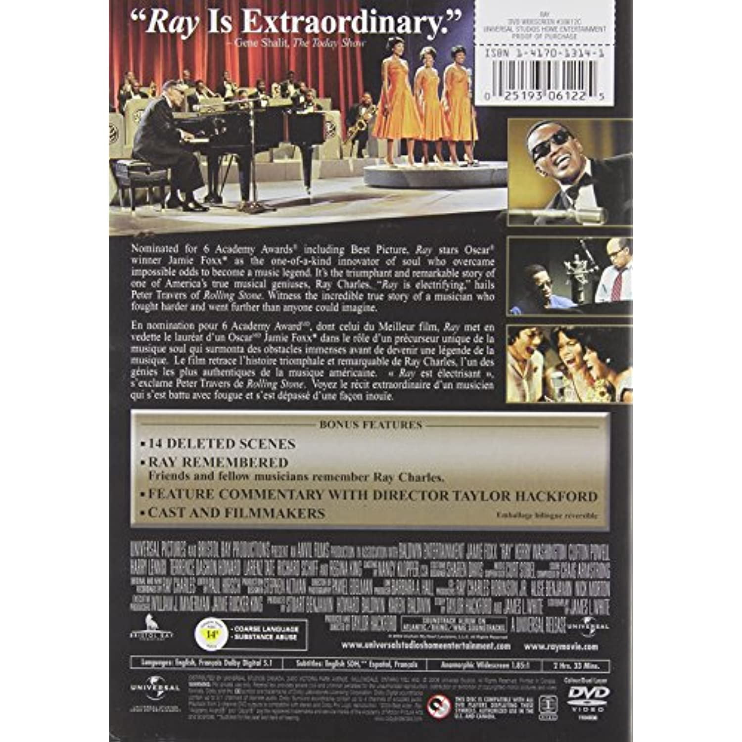 Universal, Ray DVD, Drama, Biography, Oscar Nominee Jamie Foxx