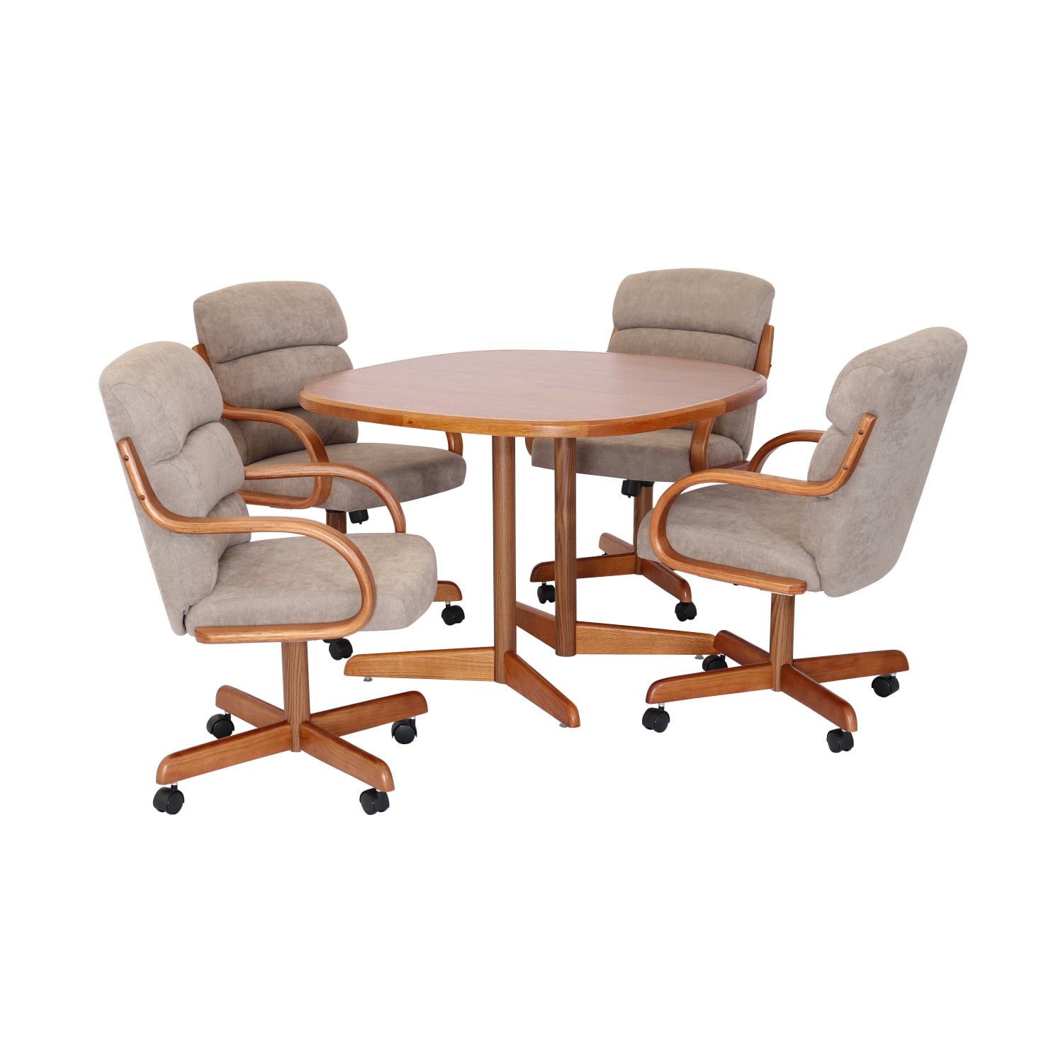 Caster Chair Company 5 Piece 42x42 Caster Dining Set Wood Edge