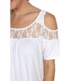 thumbnail image 4 of White Mark Women's Cold Shoulder Lace Neck Top, 4 of 4