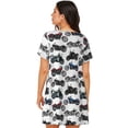 thumbnail image 3 of Vintage Motorcycles Biker Pattern Women'S Nightgown Sleepwear Short Sleeves Nightshirt Loose Comfy Pajama 3x-Large, 3 of 8