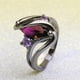 thumbnail image 4 of Anillos para mujer, regalos para mujer, anillo de aleación vintage de circonita morada con cristales, joyería de compromiso para boda., 4 of 5