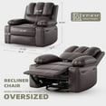 thumbnail image 3 of Ataucjin Oversized Recliner Chairs with Heat and Massage,360° Swivel Lazy Recliner Chair for Adults,Manual Rocking Chair with Cup Holder for Living Rooms, Bedroom, 3 of 8