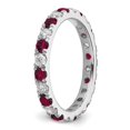 thumbnail image 5 of 14k White Gold 7/8 carat Lab Grown Diamond VS/SI+ G+ and Lab Created Ruby Size 8.5 Eternity Band, 5 of 6