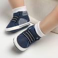 thumbnail image 2 of Tisuna Sneakers For Newborn Boys Girls Solid Color Soft Slip High Top Shoes Casual Comfortable Spring Autumn Kids Walking Shoes Blue Size 0-6 Months, 2 of 9