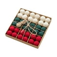 thumbnail image 3 of 24 bolas de lana de fieltro navideñas, pompones hechos a mano para manualidades. Estilo E, 3 of 9