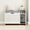 White, with cat litter mat, variant on AOILE Cat Litter Box Enclosure – Hidden Litter Box Cabinet with Top Opening, Cushion, and Storage | Stylish Privacy Cat Litter Furniture